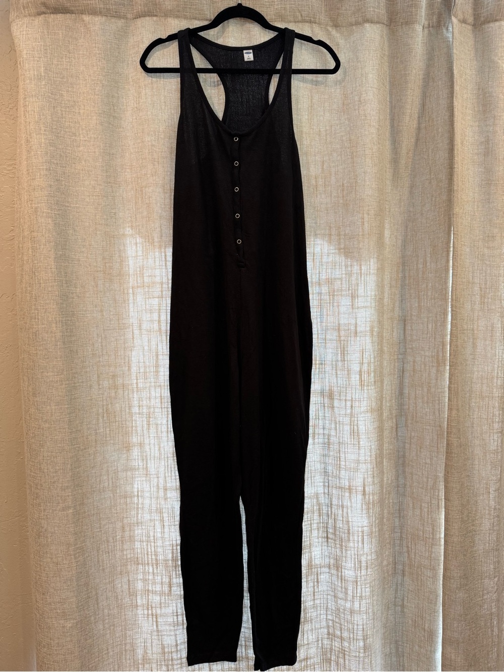 Old Navy Black Sleeveless Button-Front Jumpsuit Romper